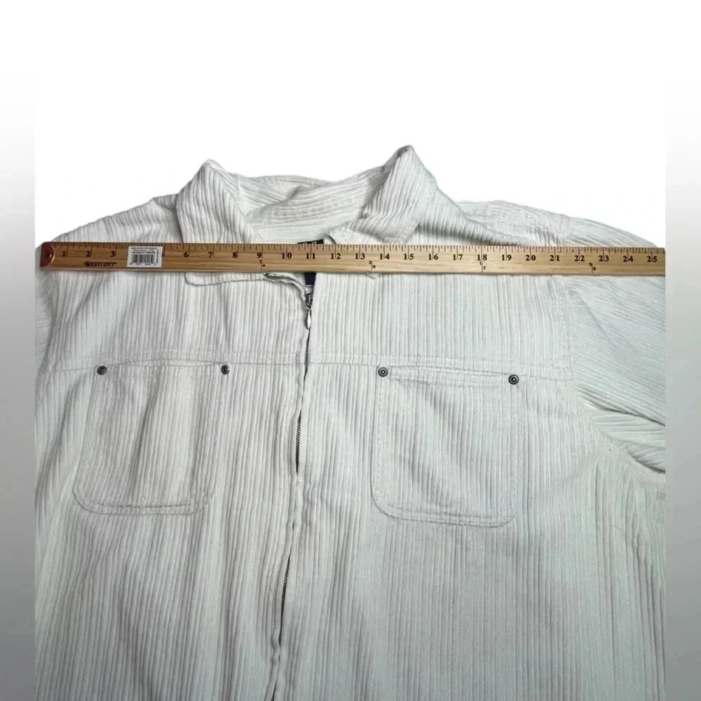 Venezia Wide Corduroy Like Zip Front Shacket Fall Cozy Vintage Utility - Picture 5 of 10